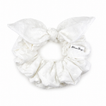 White Flowers Bow Scrunchie - ElleaShop
