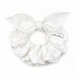 White Flowers Bow Scrunchie - ElleaShop