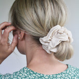 Extra Fluffy Almond Bamboo Scrunchie - ElleaShop